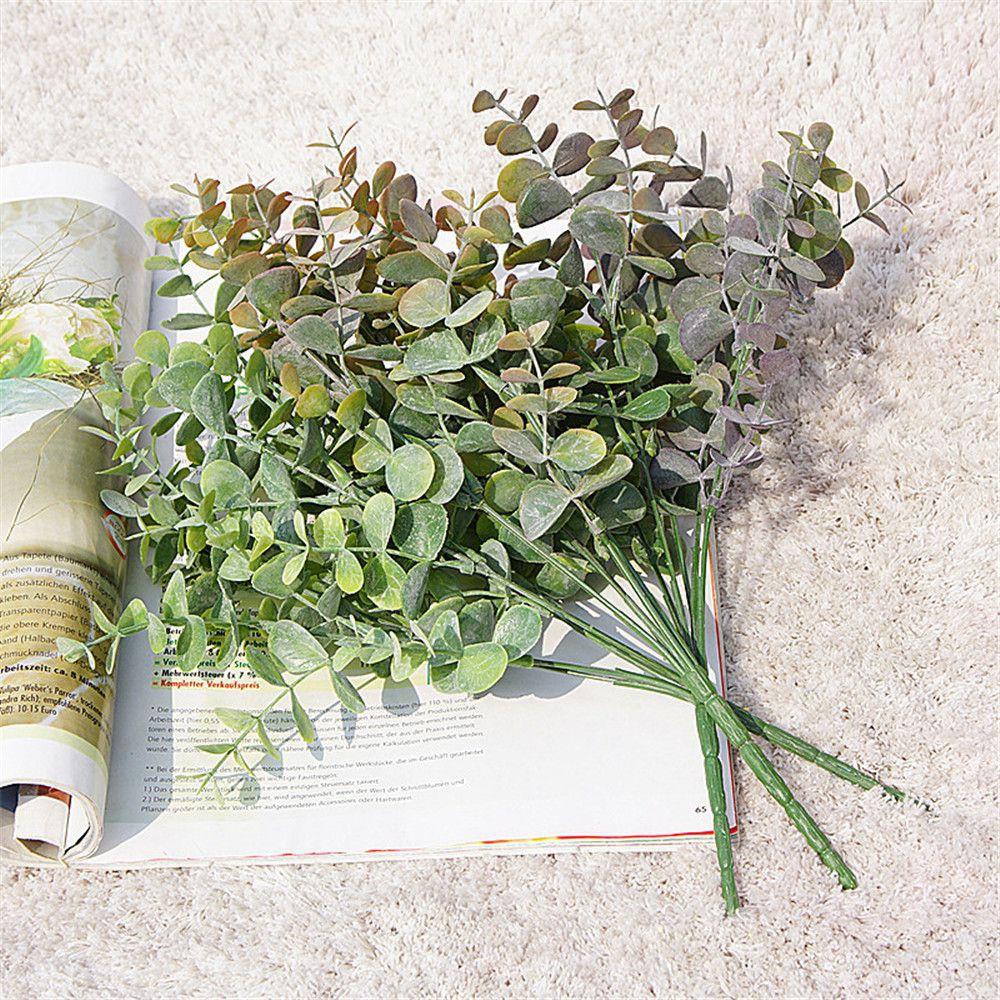 ☆YOLA☆ Home Decor Artificial Plants Nordic Money Leaf Fake Eucalyptus Garden Simulation Silk Flower Bunch Green/Multicolor