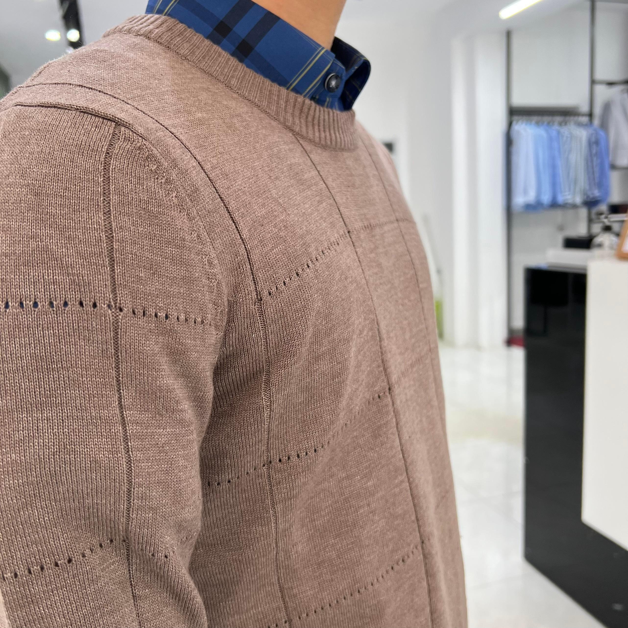Áo len nam OWEN cổ tròn sợi cotton giữ ấm tốt, không xù mã ALD220749