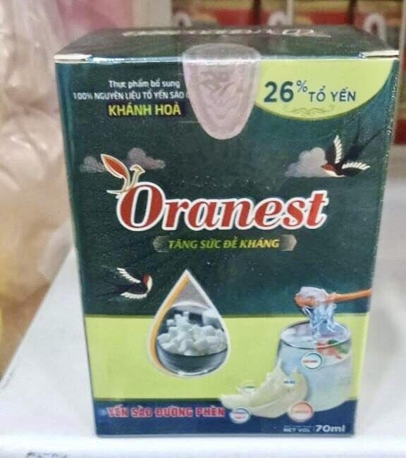 Lọ lẻ Yến Đường phèn Oranest 70ml - Tăng sức đề kháng, 26% tổ yến - Nguyên liệu tổ yến sào cao cấp Khánh Hoà