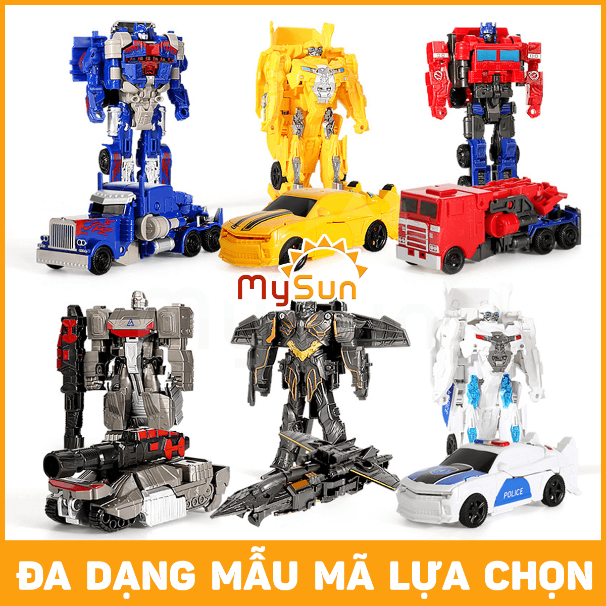 Xe robot biến hình đồ chơi mô hình rô bốt ô tô cho bé trai người máy giá rẻ MySun