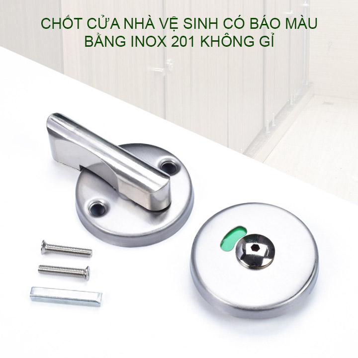 Chốt cửa nhà vệ sinh có chỉ thị màu, làm bằng inox không gỉ