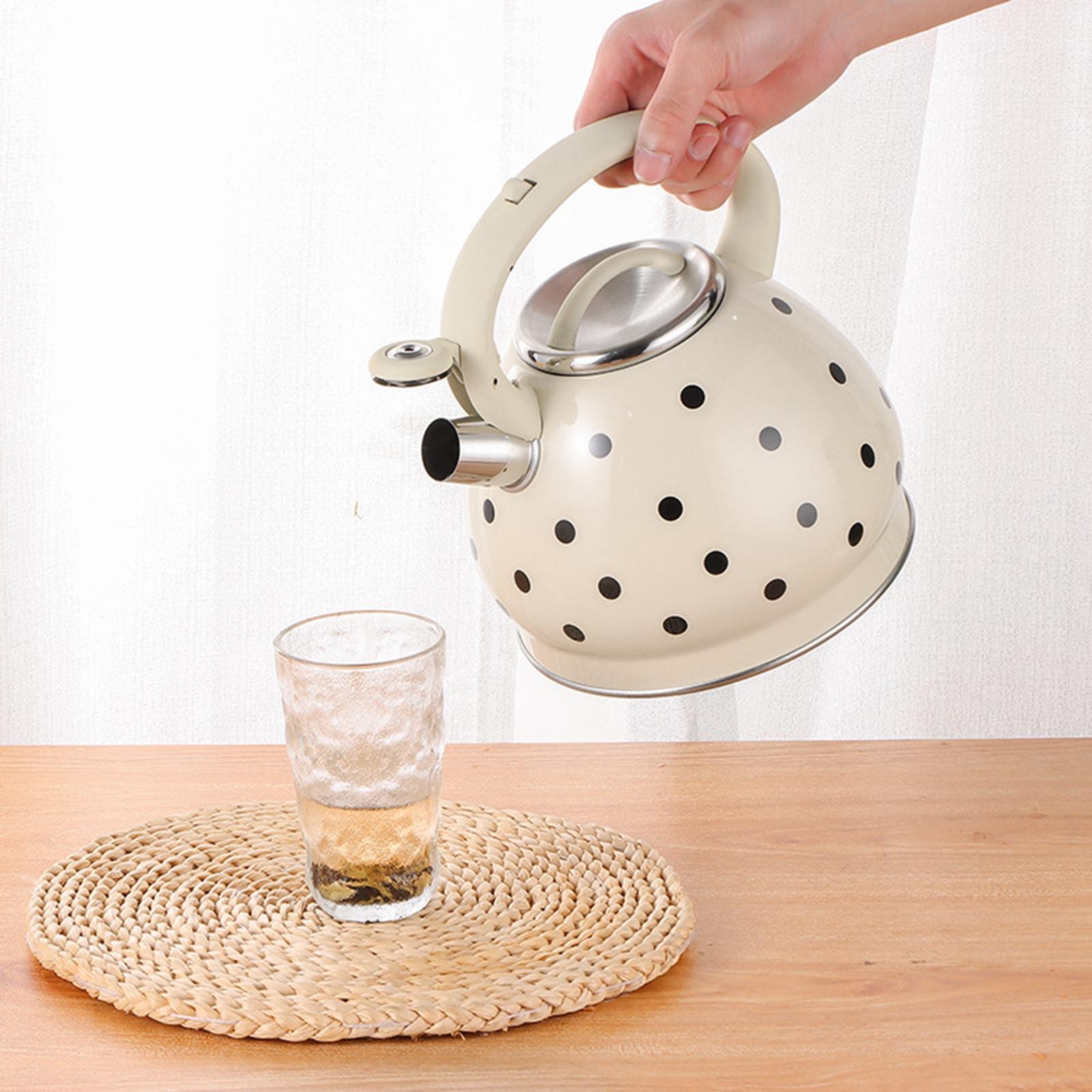 Whistling Kettle Teapot Kettle with Wooden Handle Water Kettle for Camping