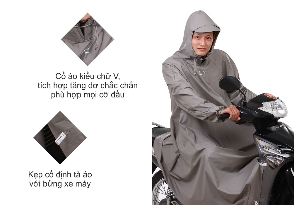 Hình ảnh Áo mưa RANDO Poncho Cosy “Không ướt ống quần”- Freesize - Giao Màu Ngẫu Nhiên