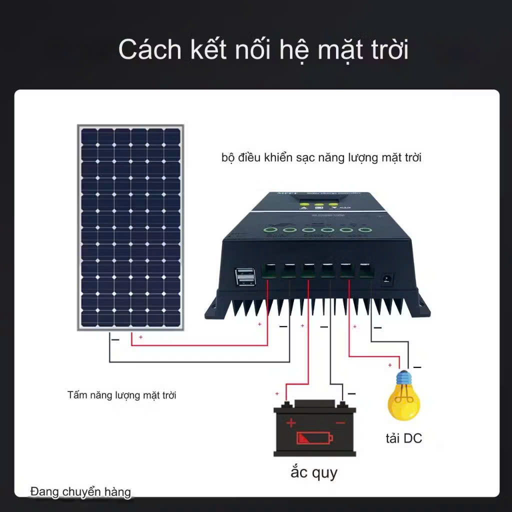 Bộ Điều Khiển Sạc Năng Lượng Mặt Trời MPPT 80A Loại Xịn - Sạc Nhanh, Tự Ngắt, Màn Hình LCD Cực Nét, ĐÈN TRANG TRÍ