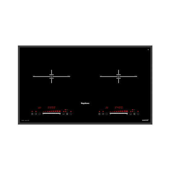 Miễn phí giao lắp toàn quốc - Bếp Đôi Điện Từ Inverter Nagakawa NAG1214M (4800W) - Made in Malaysia - Bảo hành 5 năm - Hàng Chính Hãng