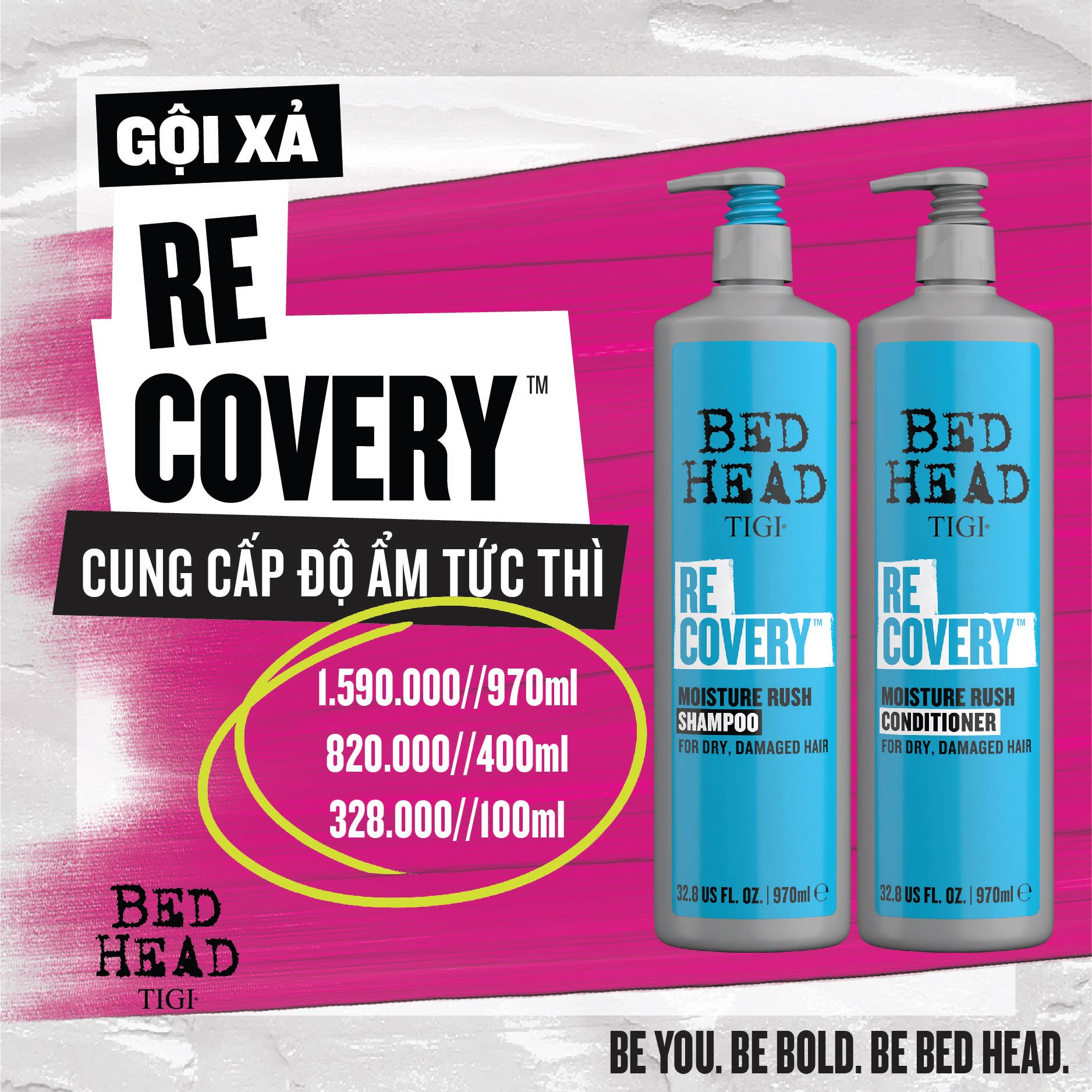Dầu xả Bed Head Tigi xanh dương số 2 dành cho tóc khô, xơ, rối