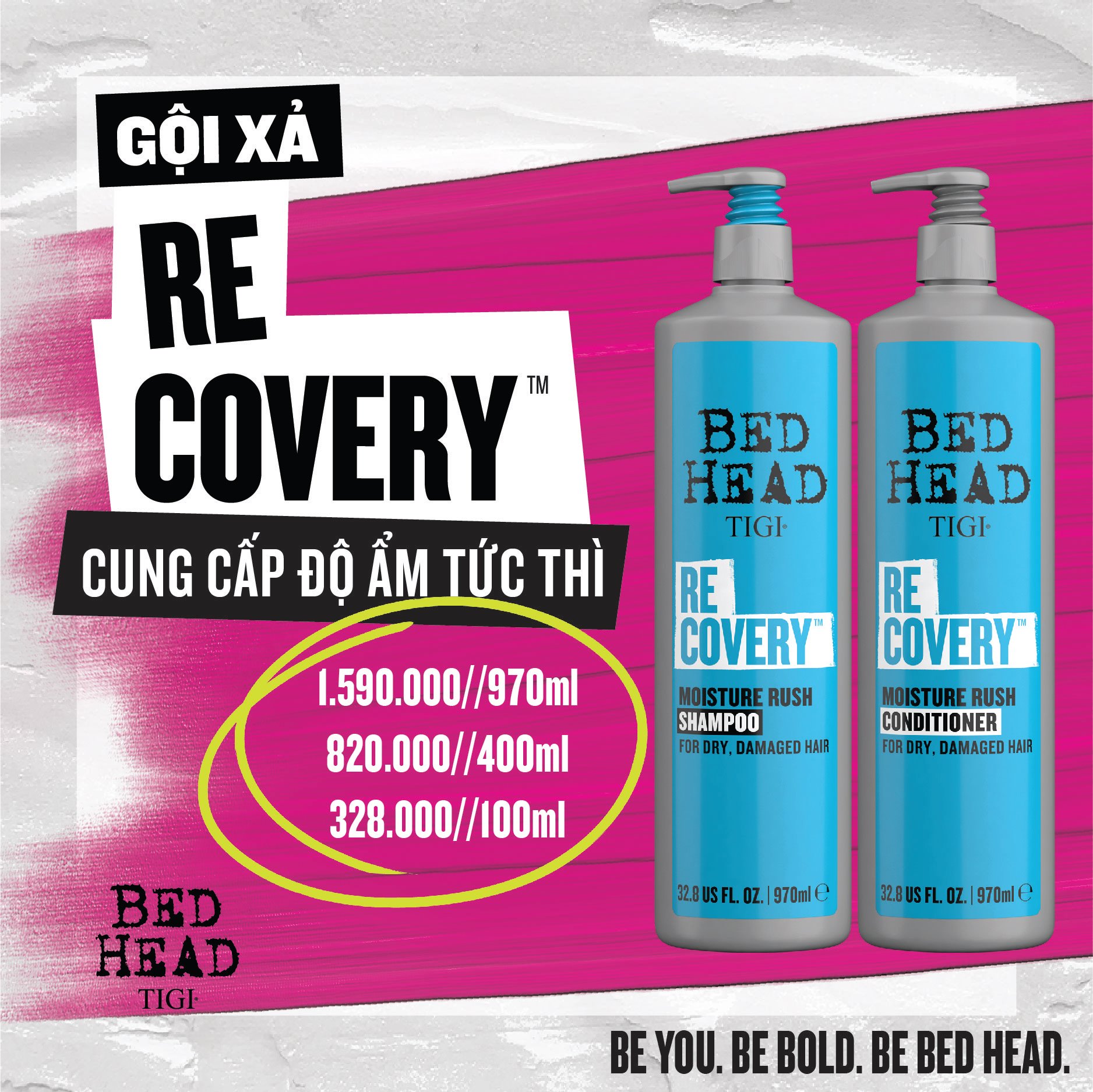 Dầu xả Bed Head Tigi xanh dương số 2  dành cho tóc khô, xơ, rối