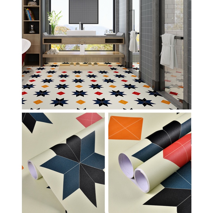 Decal Giấy Dán Nền Sàn Nhà Trang Trí Nhà Cửa Ô TÁM CÁNH HS2006 Có Keo Sẵn Khổ 60cm, GIÁ BÁN 1 MÉT DÀI