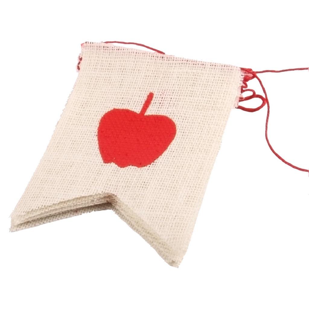 Back To School Banner with Red Apple - First Day of School- Classroom Decor