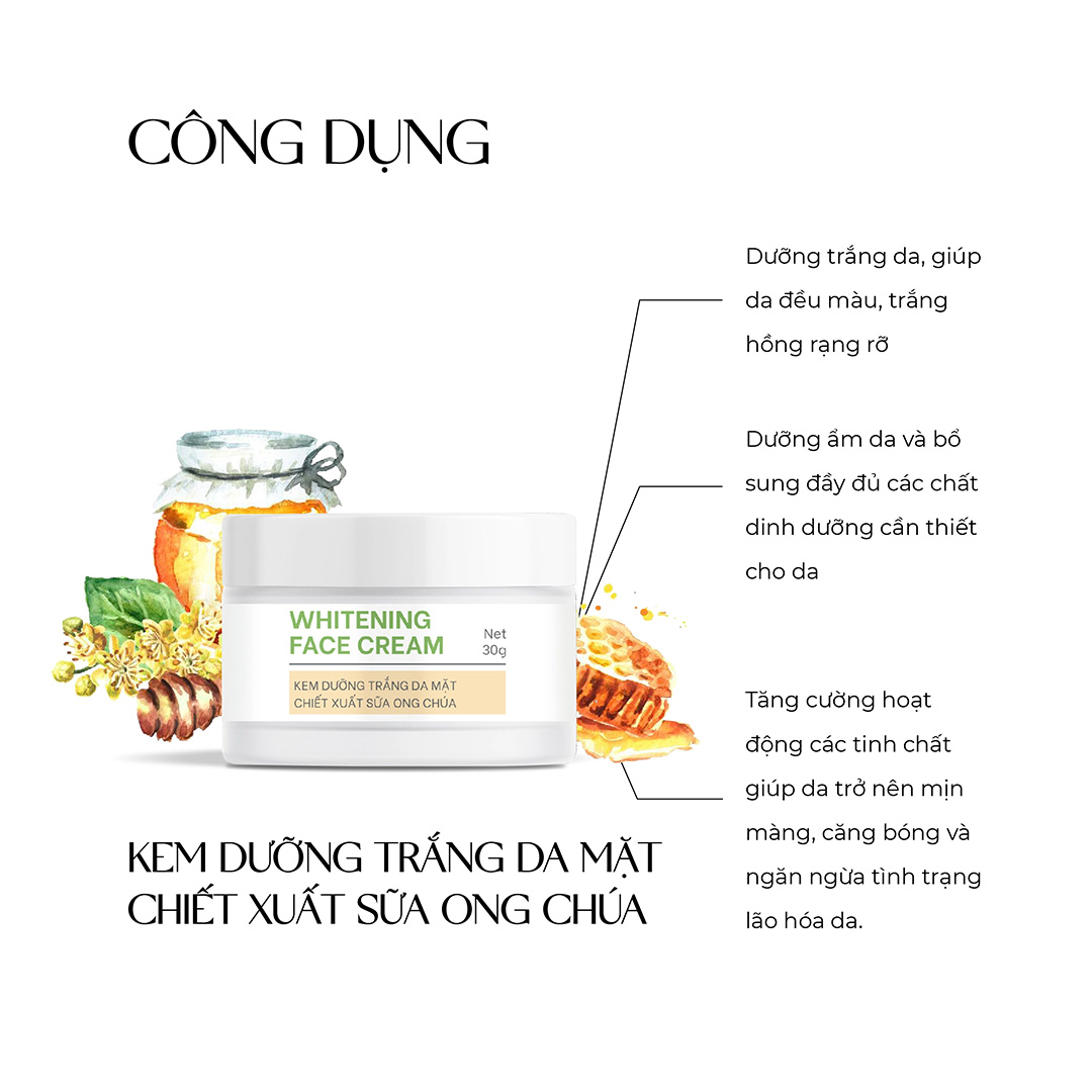 Kem dưỡng trắng da chiết xuất sữa ong chúa Truesky Whitening Face Cream