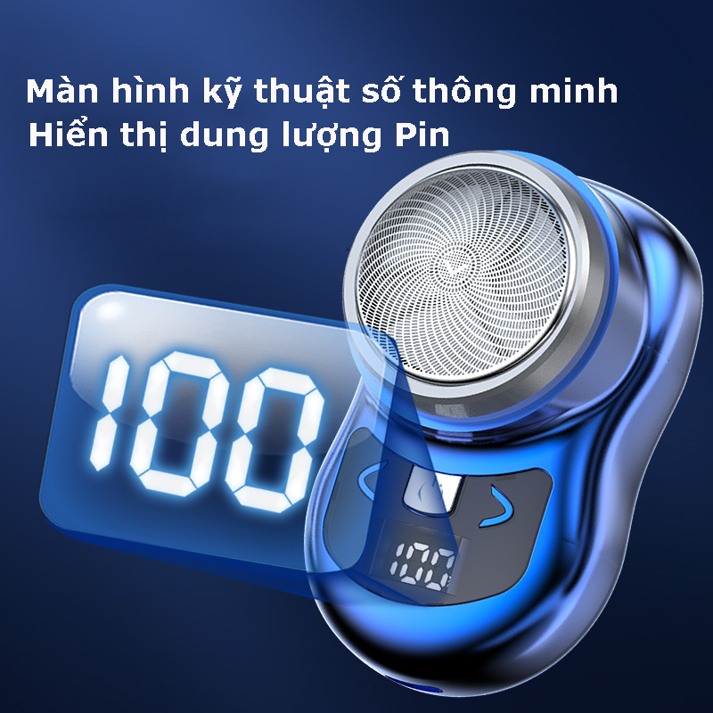 Máy cạo râu mini cao cấp lưỡi kép điện tự mài chống thấm nước tiện dụng cho nam loại mới sạc type C chống thấm nước tiện dụng