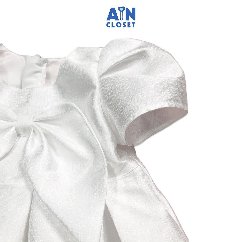 Đầm công chúa bé gái Họa tiết Nơ trắng tafta ánh nhủ - AICDBTLPK6DD - AIN Closet