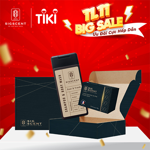 [SIGSCENT GIFTSET]Xà bông hương nước hoa Pháp Woody Urban &amp; Sữa tắm dầu gội cho nam Rebellious 2in1 thương hiệu SIGSCENT