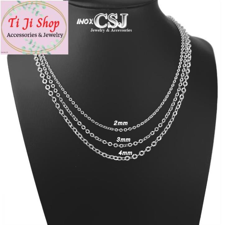 DÂY CHUYỀN CHỮ CONG INOX CHẠM CHIẾU D - sáng, đẹp, không đen