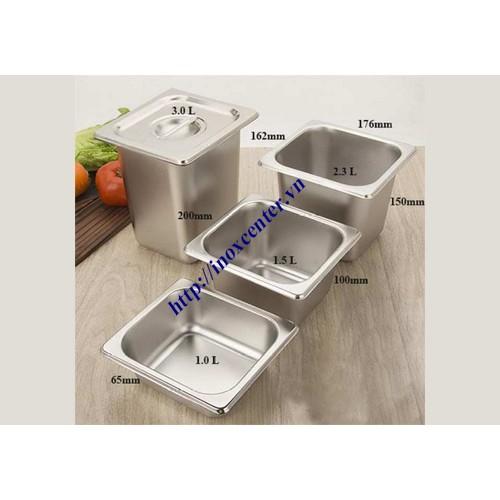 Khay Inox GN, khay buffet cao cấp 1/6 sâu 15cm, 20cm