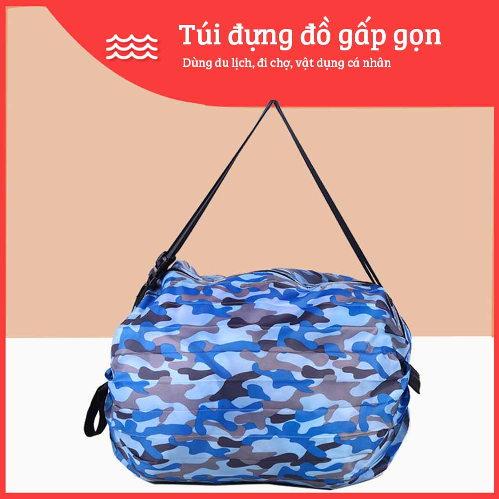 Túi Xách Du Lịch Gấp Gọn Vải Oxford Đa Năng, Túi Mua Sắm Chống Thấm Nước Tiện Lợi Sức Chứa 10kg