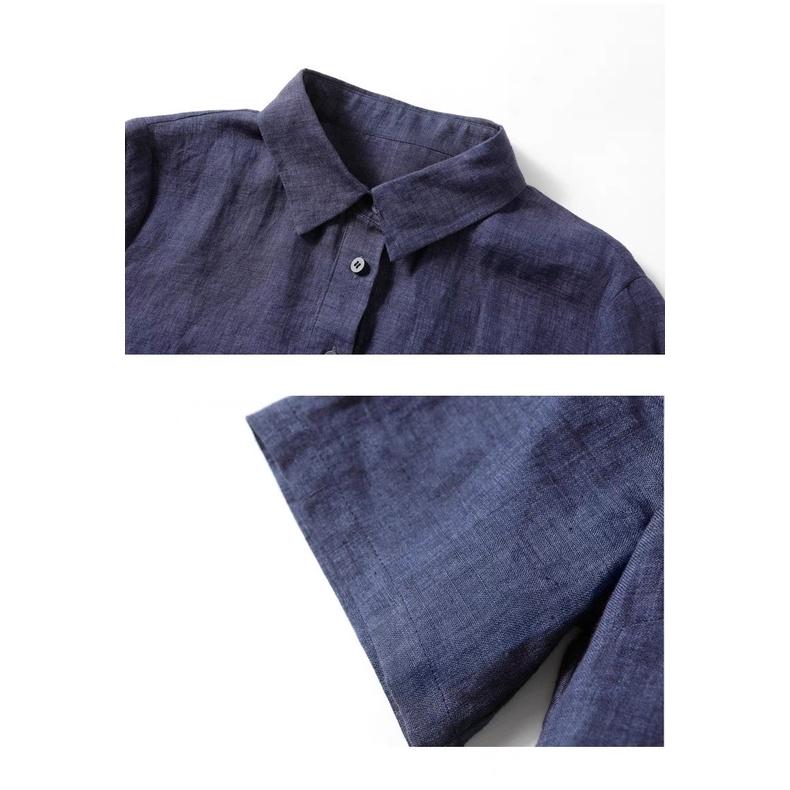 Đầm suông công sở linen cổ đức 2 túi sườn, thời trang thương hiệu chính hãng