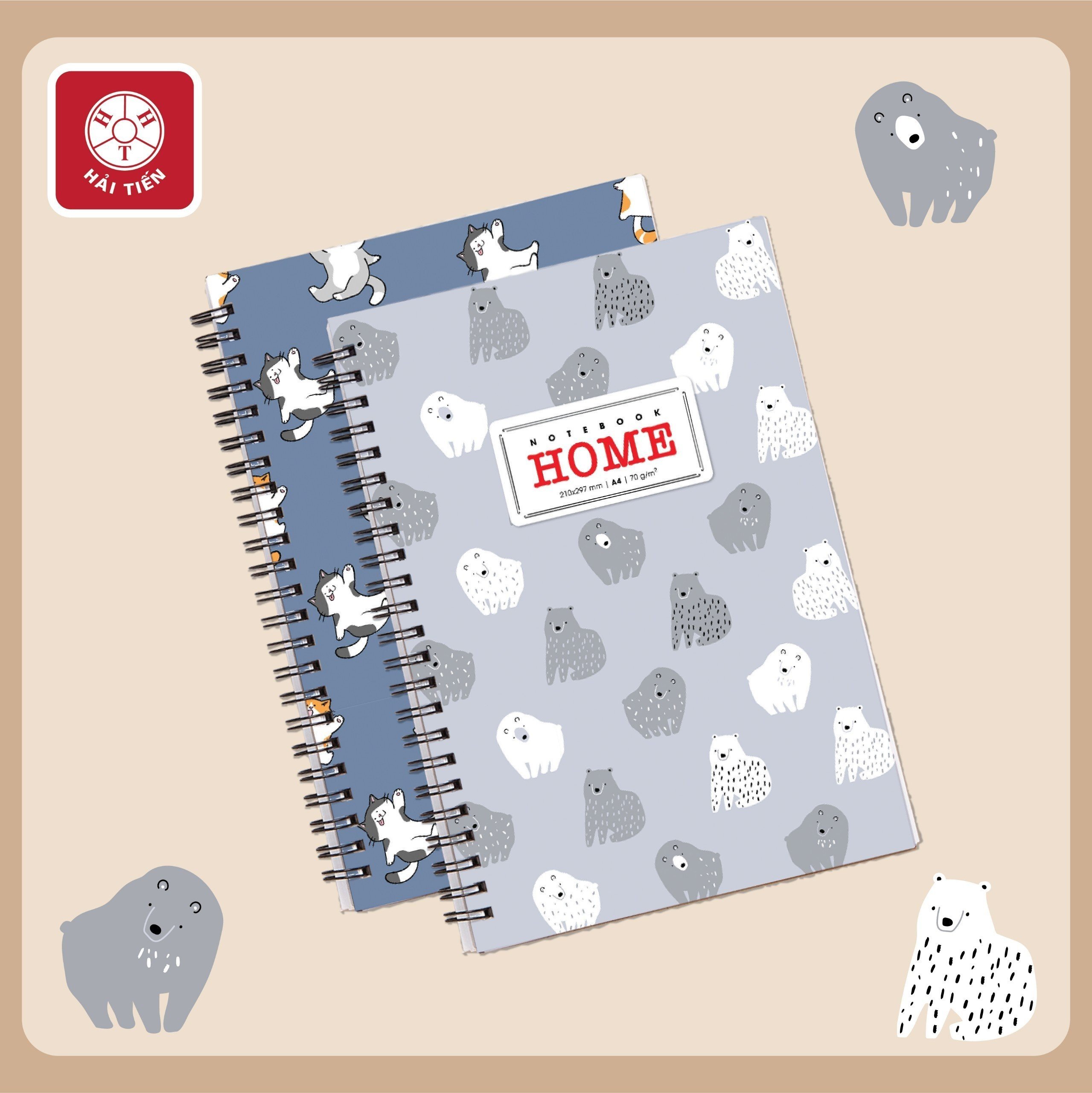 HẢI TIẾN Sổ lò xo bìa bồi cao cấp - Home