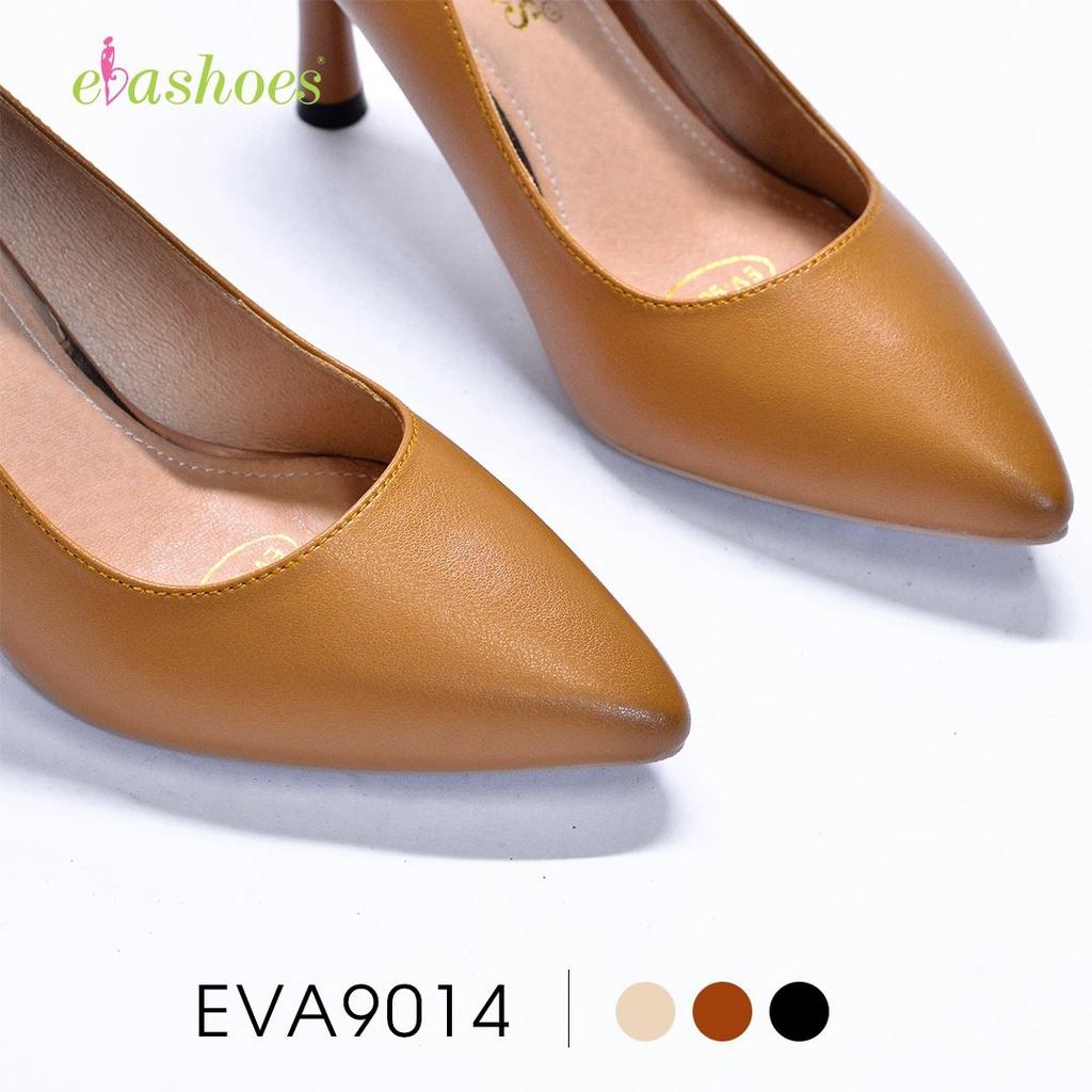 Giày cao gót mũi nhọn da PU gót nhọn 7cm Evashoes 9014
