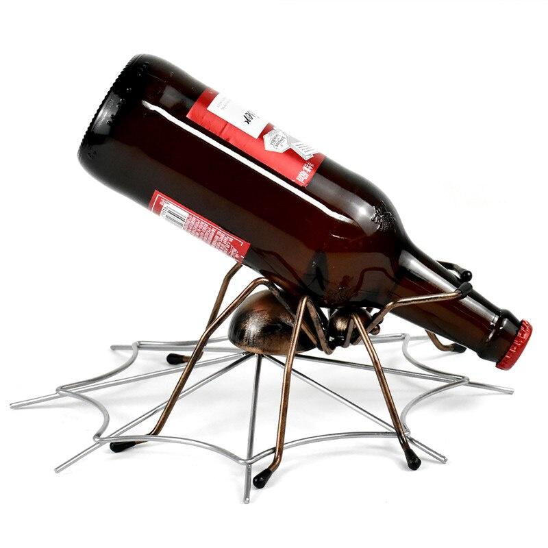 Spider Wine Bottle Rack Iron Art Beer Metal Stand Craft Supplies Desktop Cabinet Ornament Home Decoraton Bottle Holder