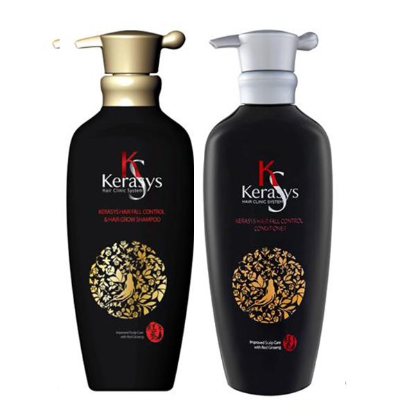 Dầu xả hồng sâm giảm gãy rụng và nuôi dưỡng tóc Kerasys Hair Fall Control 400ml tặng kèm móc khóa