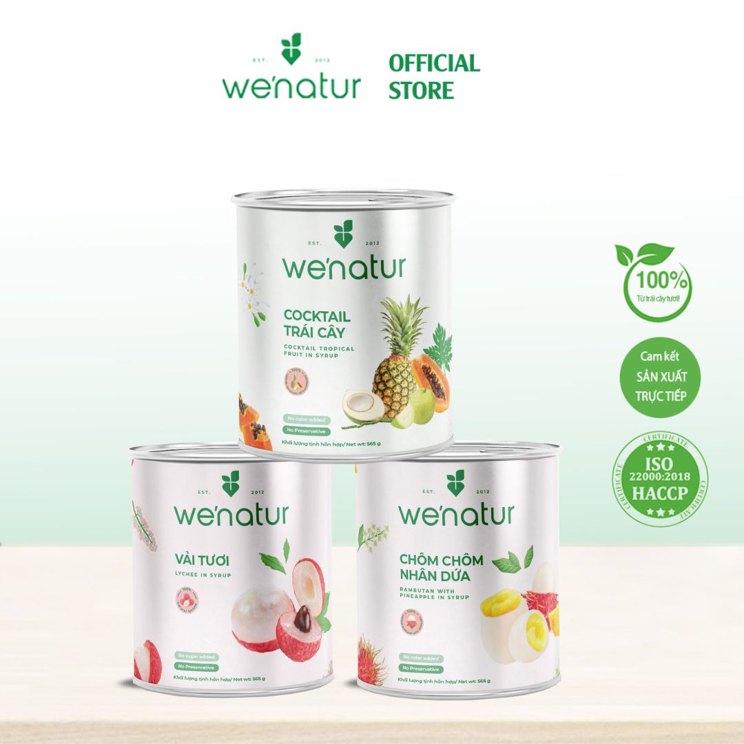 Combo 3 hộp Trái Cây Đóng Lon Các Loại we'natur