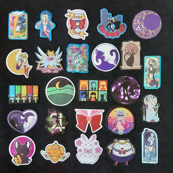 Bộ Sticker dán cao cấp chủ đề THỦY THỦ MẶT TRĂNG - SAILOR MOON - Dùng dán Xe, dán mũ bảo hiểm, dán Laptop