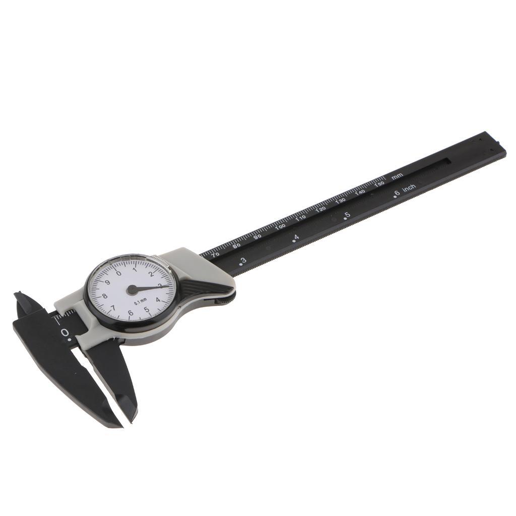 150mm 6inch Plastic Vernier Dial Caliper 0.01mm Resolution Measuring Dial Gauge