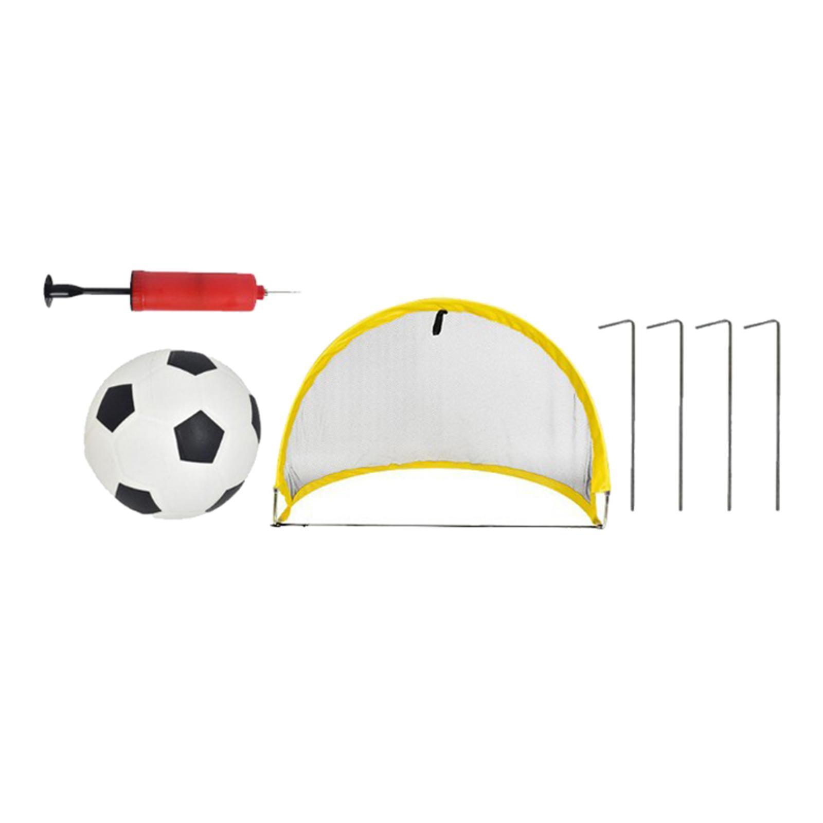 Soccer Goal - Folding Portable Net with Ball, Carry Case and Ground Stakes - Practice kids children play Adults