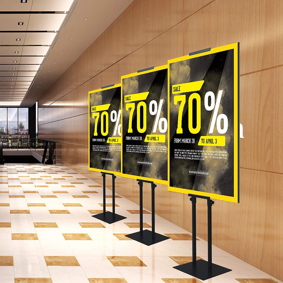 STANDEE CHỮ H CHỈ DẪN ĐIỀU CHỈNH KÍCH THƯỚC