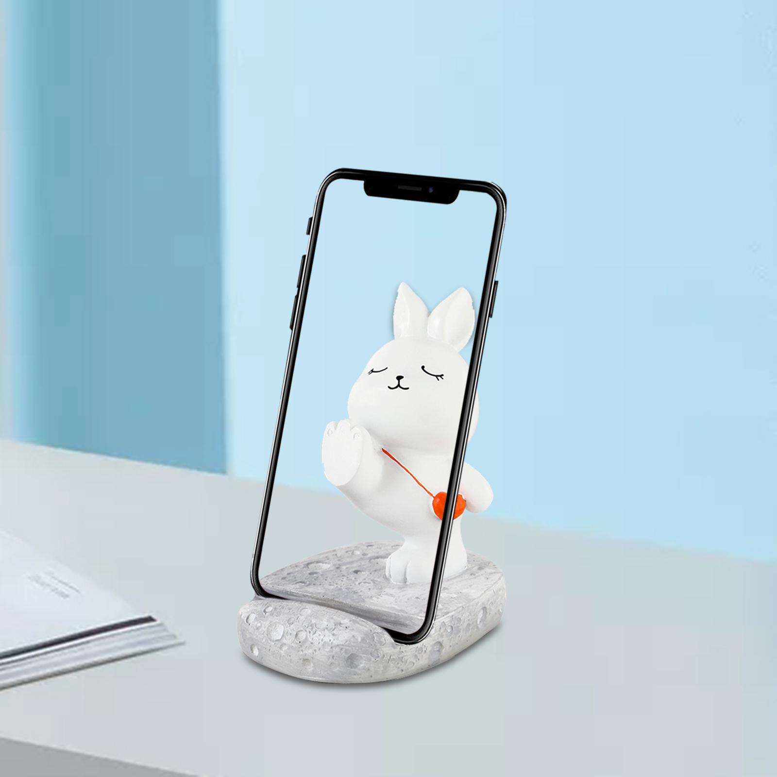 Rabbit Desktop Phone Holder Cradle Anti Slip Bracket Cute Support Ornaments for Office