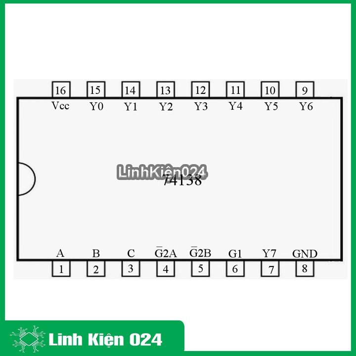 Chíp 74LS138 3 to 8 Decoder/Demultiplexer DIP16