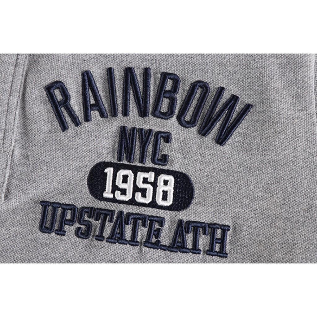 Áo thun polo Rainbow Retro dã ngoại_du lịch - xám