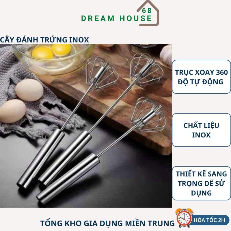 Cây Đánh Trứng Inox Có Trục Xoay Tự Động Tiện Dụng