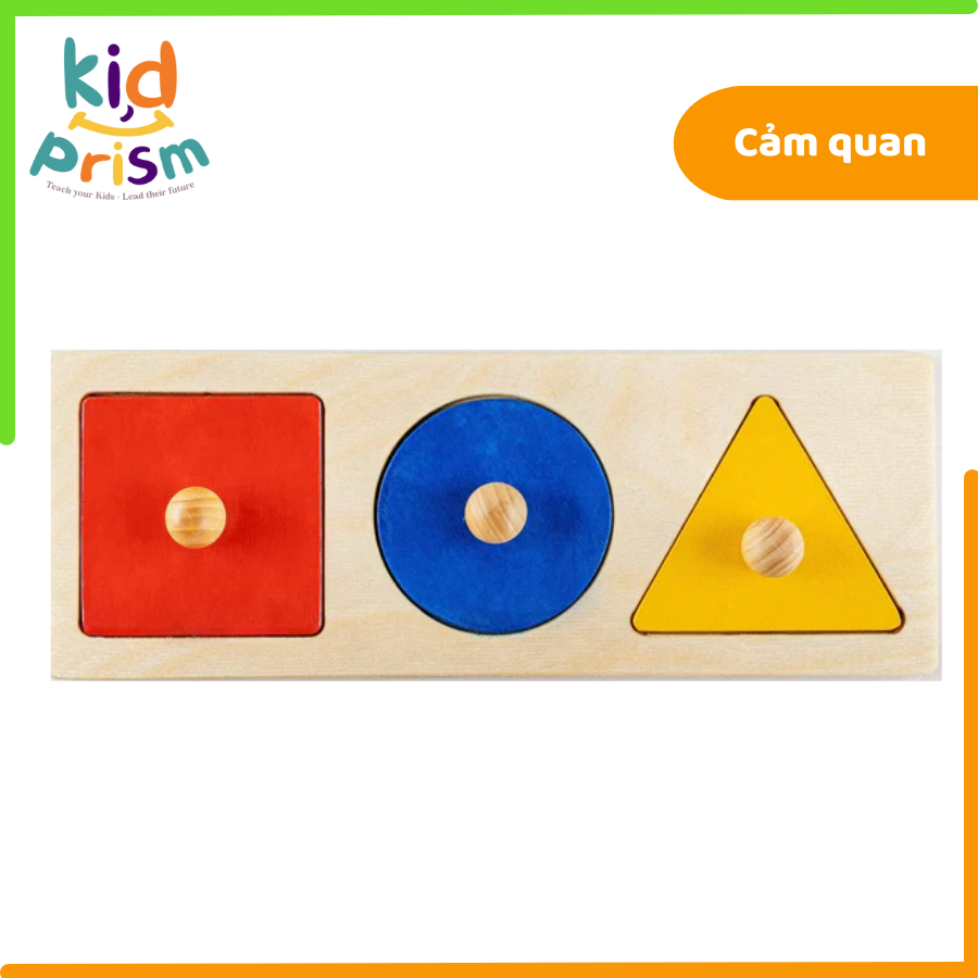 Bảng ghép hình khối cơ bản bằng gỗ giúp bé rèn luyện phát triển cảm quan, làm quen hình khối - từ 09 tháng tuổi (Giáo cụ Montessori)