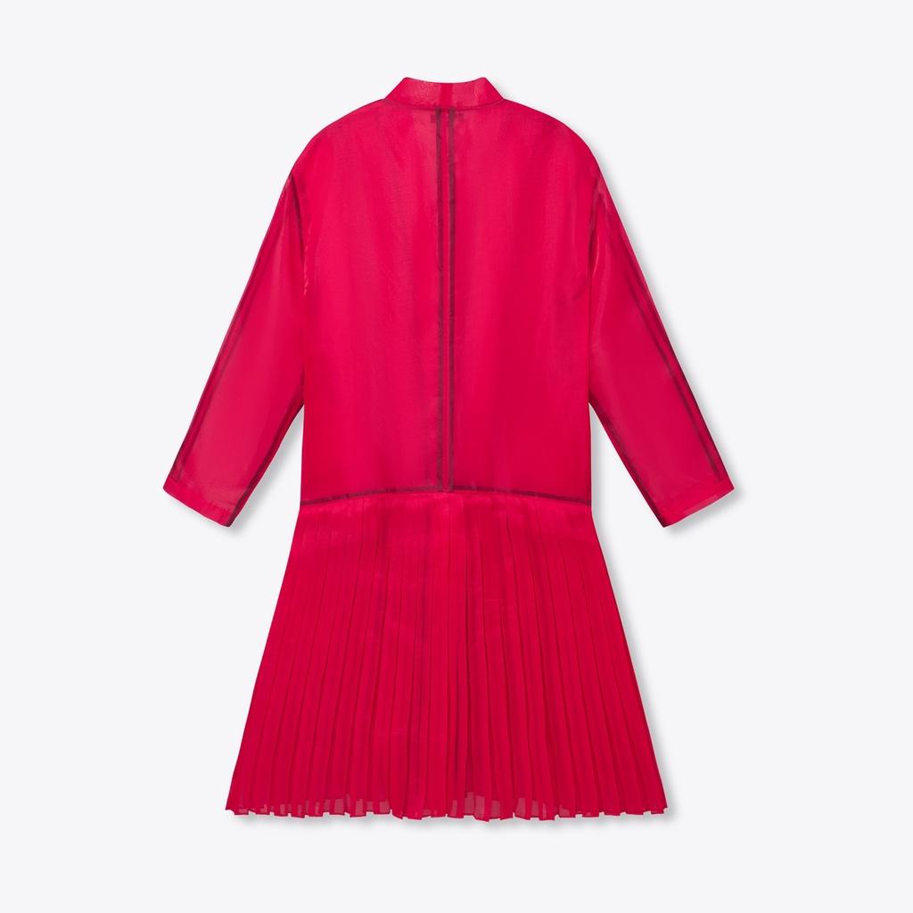 Áo khoác dáng dài xếp ly organza voan kính AIONAH Hanoia - Hàng chính hãng