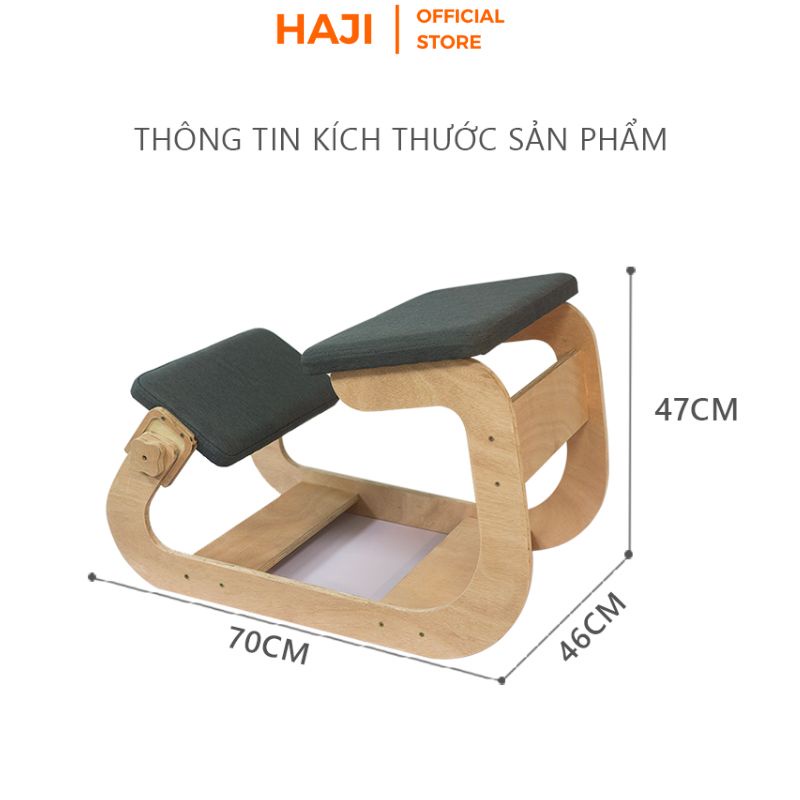 Ghế quỳ cao cấp mặt đệm êm ái giúp cải thiện gù lưng hiệu quả tốt cho sức khỏe HAJI A266