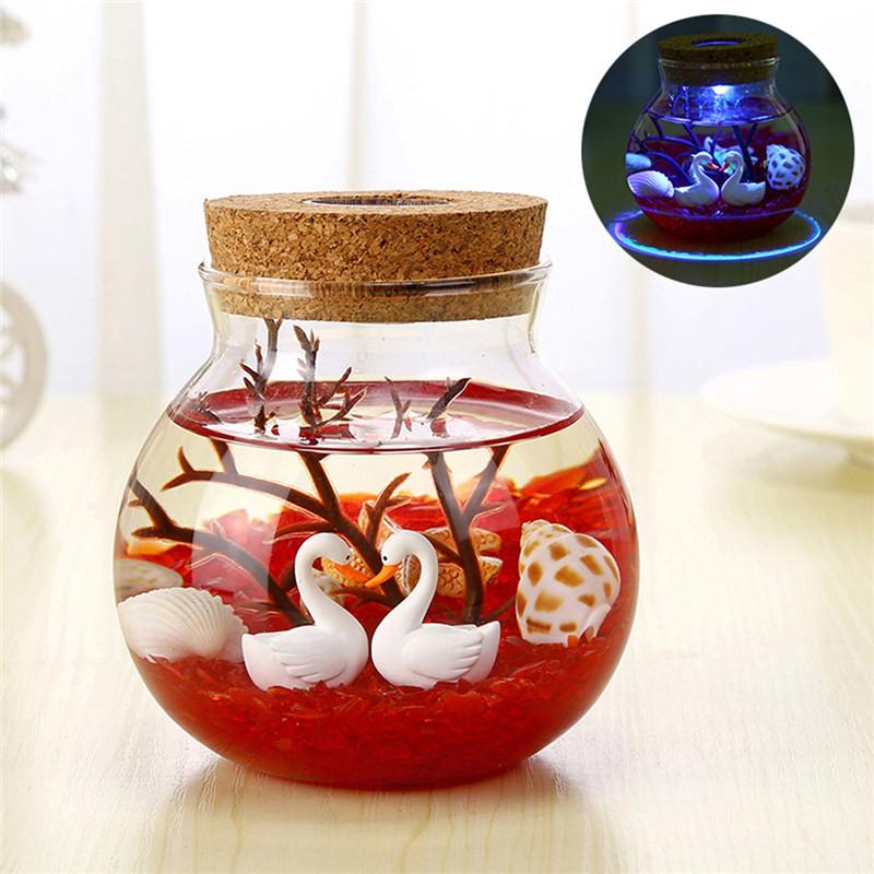 Thiên Nga Cá Heo Ánh Sáng Ban Đêm Lãng Mạn Cá Biển Đá Đại Dương Bình Đèn Ngủ Cho Trẻ Em Bé Món Quà Giáng Sinh Trang Trí Phòng Ngủ