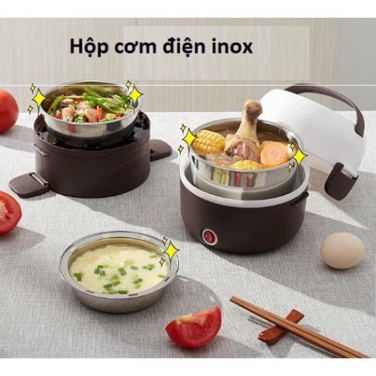 Hộp Cơm Giữ Nhiệt 3 Tầng Hâm Nóng Thức Ăn Cắm Điện Bằng Inox Star Hot Lunch Box