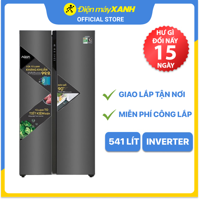 Tủ lạnh Aqua Inverter 541 lít AQR-S541XA(BL) - Hàng chính hãng (Giao hàng toàn quốc)