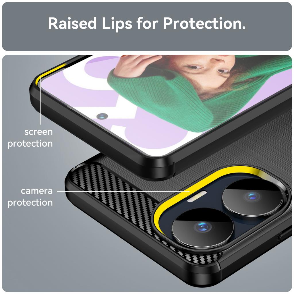Ốp lưng cho Realme C55 silicone mềm Carbone phay xước chống sốc chống vân tay