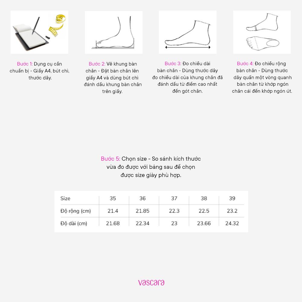 Vascara Giày Slingback Spool Heel Vải Gân Sọc - BMN 0606