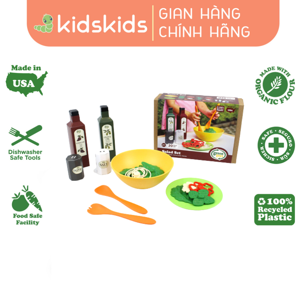 Bộ Đồ Chơi Làm Salad Green Toys Cho Bé Từ 2 Tuổi