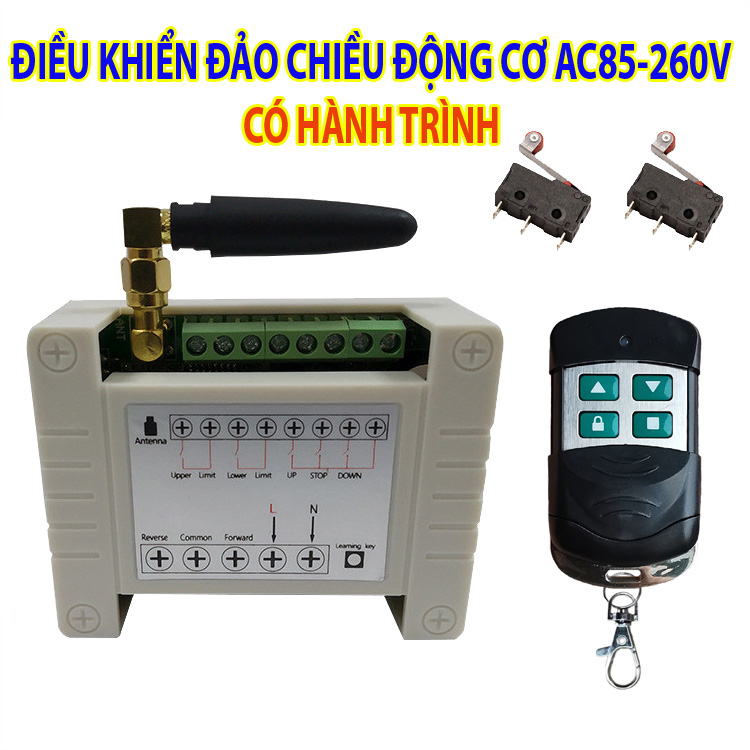 Công tắc điều khiển đảo chiều động cơ AC85-260V có hành trình V5_Tần số 433Mhz