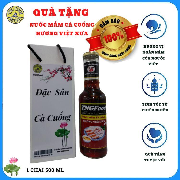 QUÀ TẶNG NƯỚC MẮM CÀ CUỐNG HƯƠNG VIỆT XƯA LOẠI THƯỢNG HẠNG THƠM NGON. CHAI 500 mL Mã SP : QTNM-500