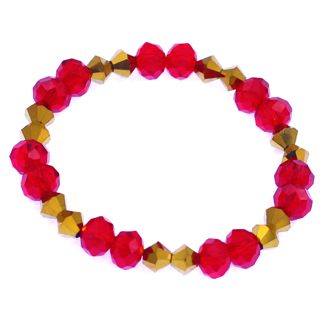 Vòng tay pha lê đỏ cắt giác 8 ly pha lê vàng giác CTFLOGHFLVGH8