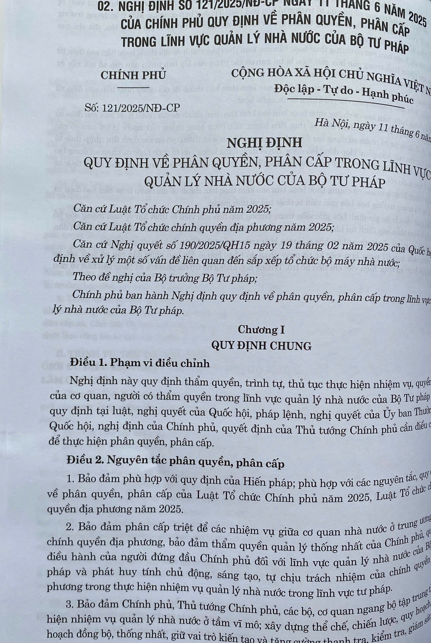 Hệ Thống Các Nghị Định Của Chính Phủ Về Phân Quyền, Phân Cấp, Phân Định Thẩm Quyền Giữa Chính Phủ Và Chính Quyền Địa Phương 2 Cấp Trong Lĩnh Vực Tư Pháp, Tài Chính, Nội Vụ, Văn Hoá - Xã Hội Và Đối Ngoại