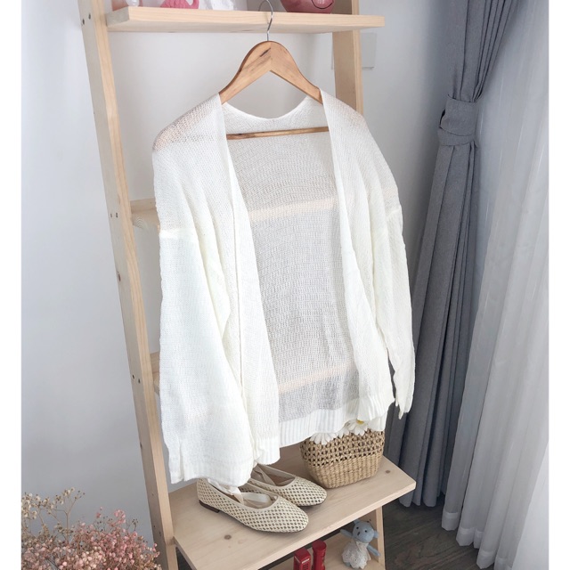 Áo khoác nữ Cardigan len mỏng dài tay