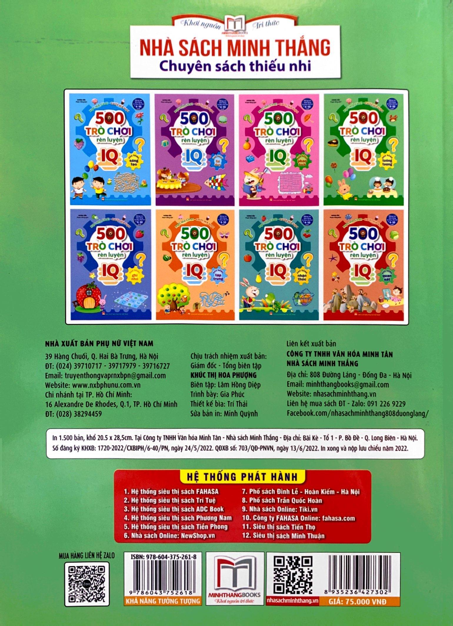 500 Trò Chơi Rèn Luyện IQ - Khả Năng Tưởng Tượng