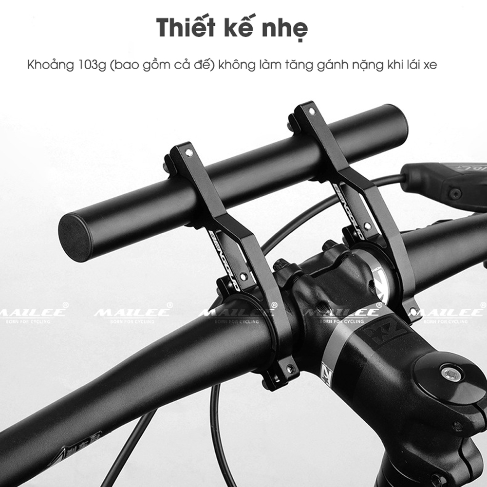 Giá đỡ ghi đông xe đạp mở rộng BG-2306 10/20 Cm Nhôm Siêu Nhẹ Dễ Lắp Đặt Cho Đèn Xe Đạp Đồng Hồ Đo Tốc Độ - Mai Lee